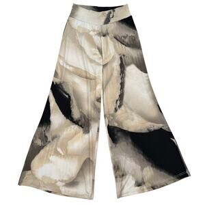 Clara Sun Woo Abstract Wide Leg Cropped Pants Made in USA Y2K Culotte XS